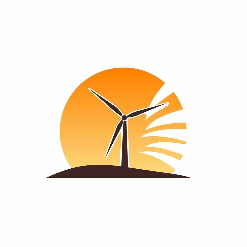 ai gegenereerd elektriciteit wind energie gevulde helling logo. milieuvriendelijk vriendelijk stroom. wind turbine gemakkelijk icoon. ontwerp element. ai kunst voor zakelijke branding, website vector