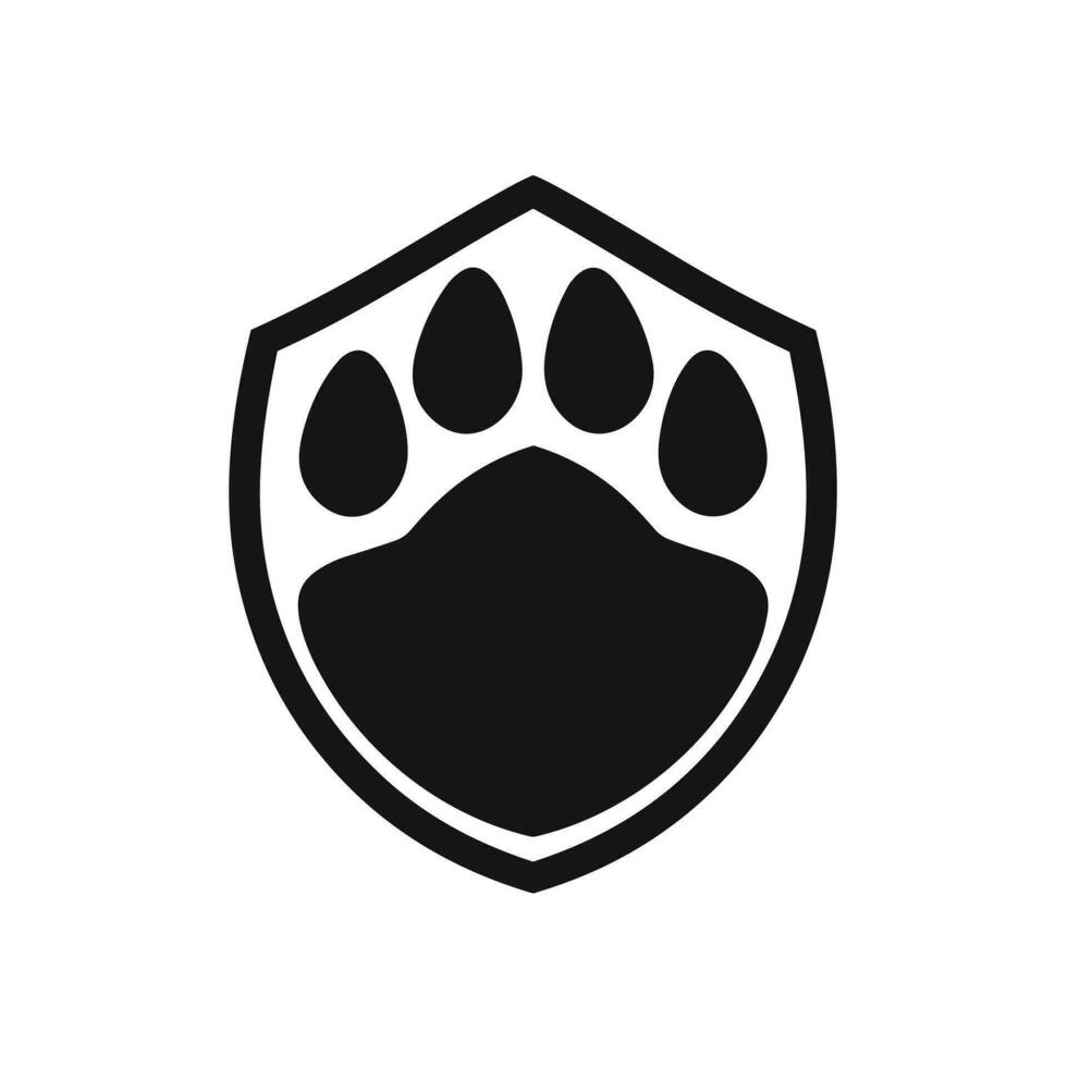 ai gegenereerd dieren in het wild bescherming agentschap monochroom glyph logo. veiligheid plaats. bescherming beer. ontwerp element. ai kunst voor zakelijke branding, natuur reserveren bescherming vector