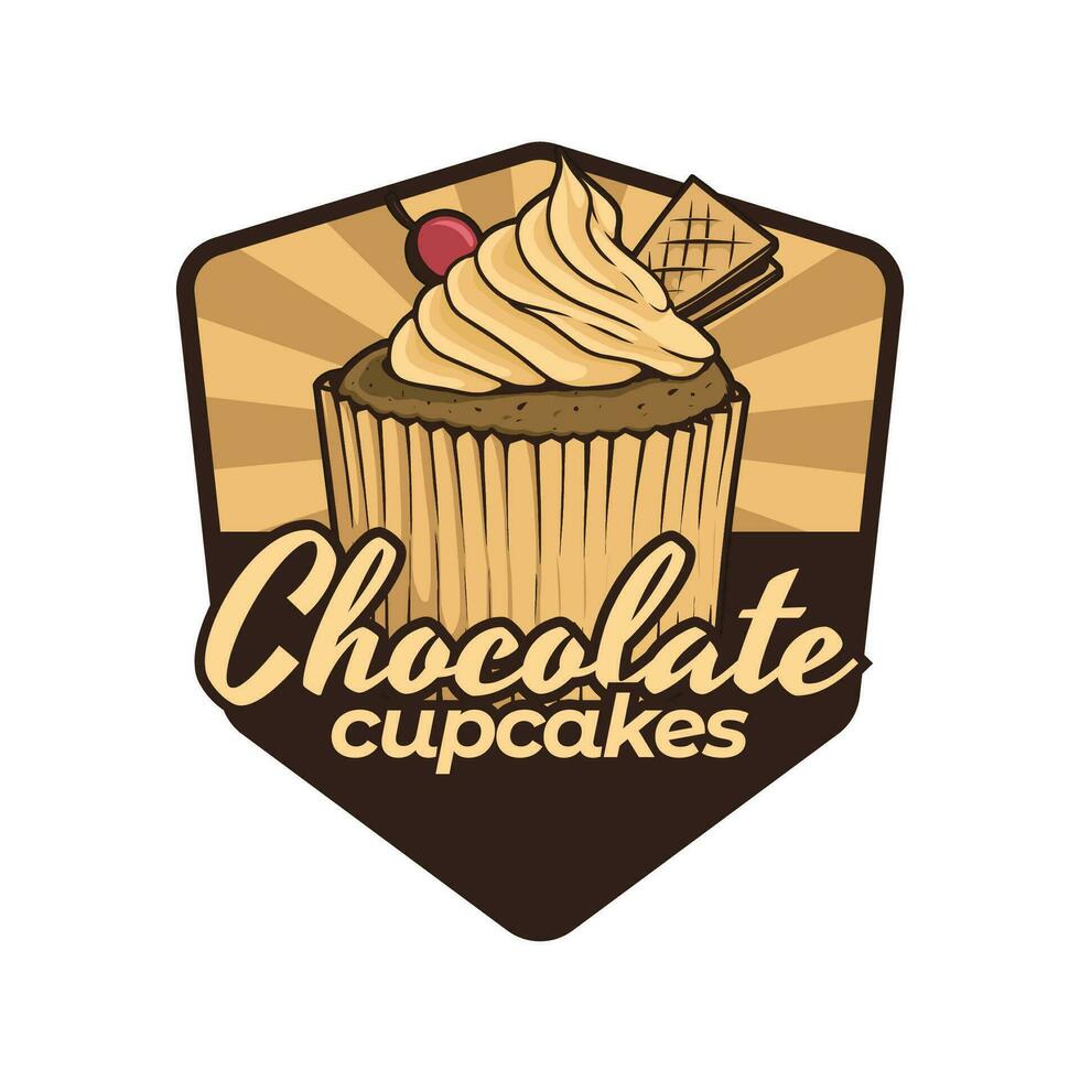 chocola koekje tekening logo sjabloon vector