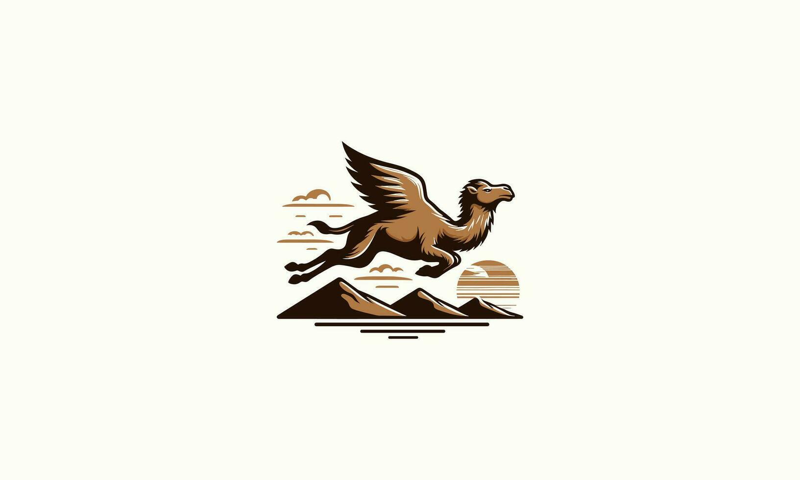 kameel vliegend vector illustratie mascotte vlak ontwerp
