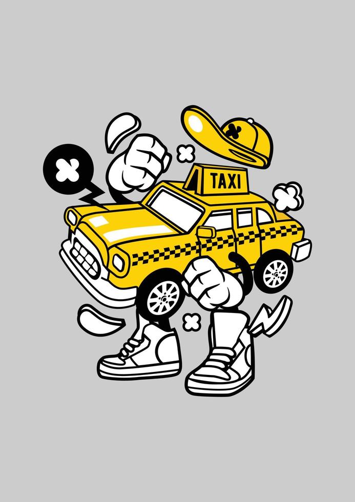 grappige taxi man vector