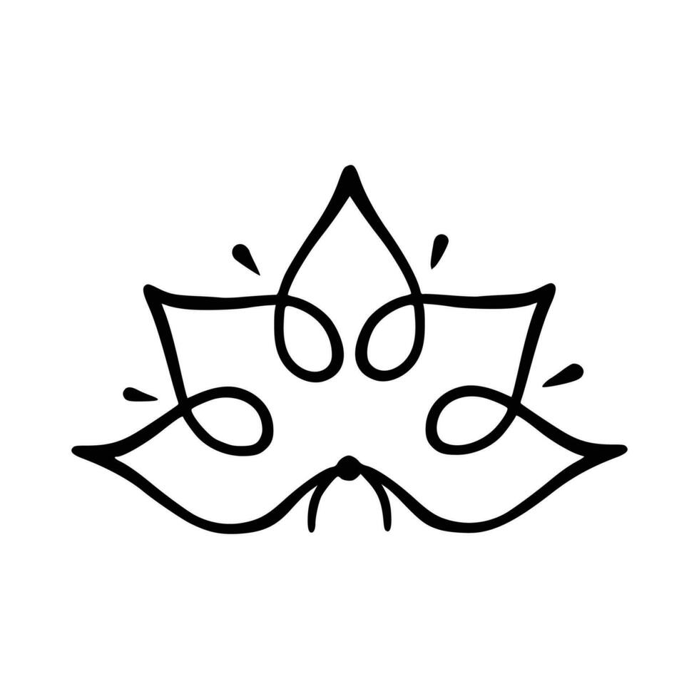 gemakkelijk lotus bloem lijn tekening schets geïsoleerd in wit achtergrond. lotus bloesem symbool pictogrammen. vector illustratie concept van abstract lotus bloem