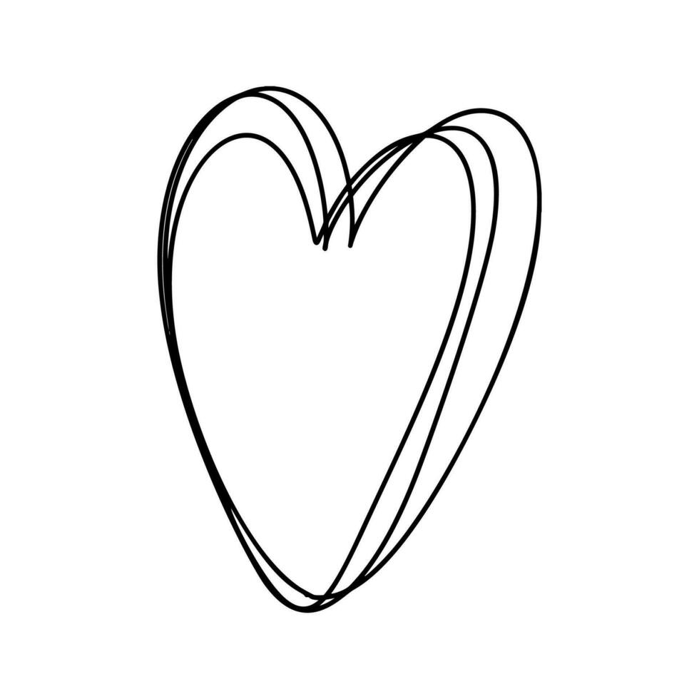 liefde hart vector logo lijnen illustratie. zwart schets. element monoline voor Valentijn dag banier, poster, groet kaart
