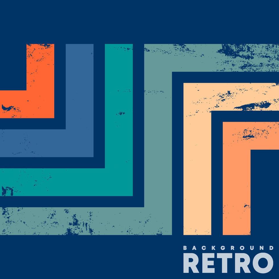 vintage design achtergrond met retro grunge textuur en gekleurde lijnen. vectorillustratie. vector