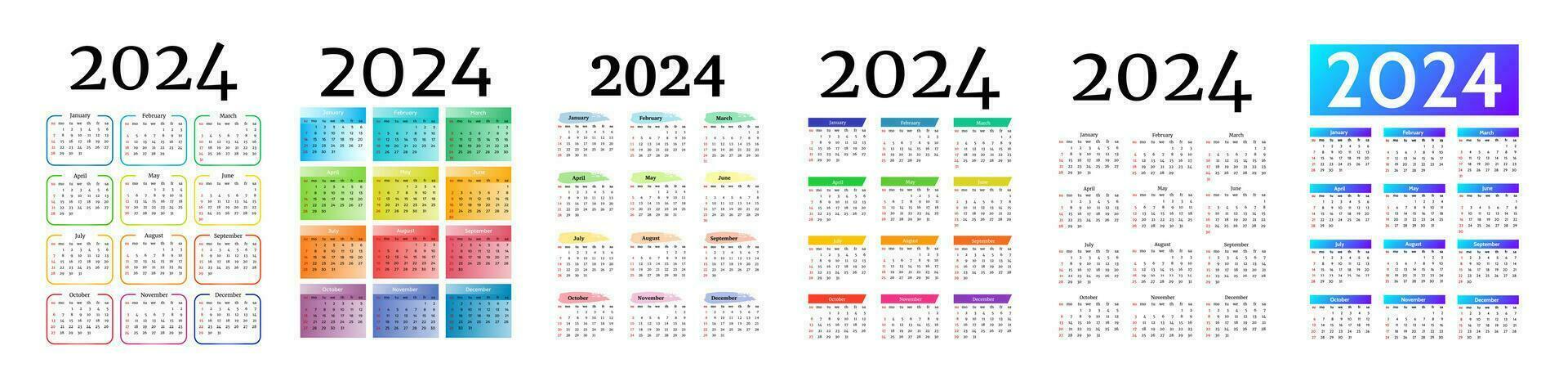 kalender voor 2024 geïsoleerd Aan een wit achtergrond vector