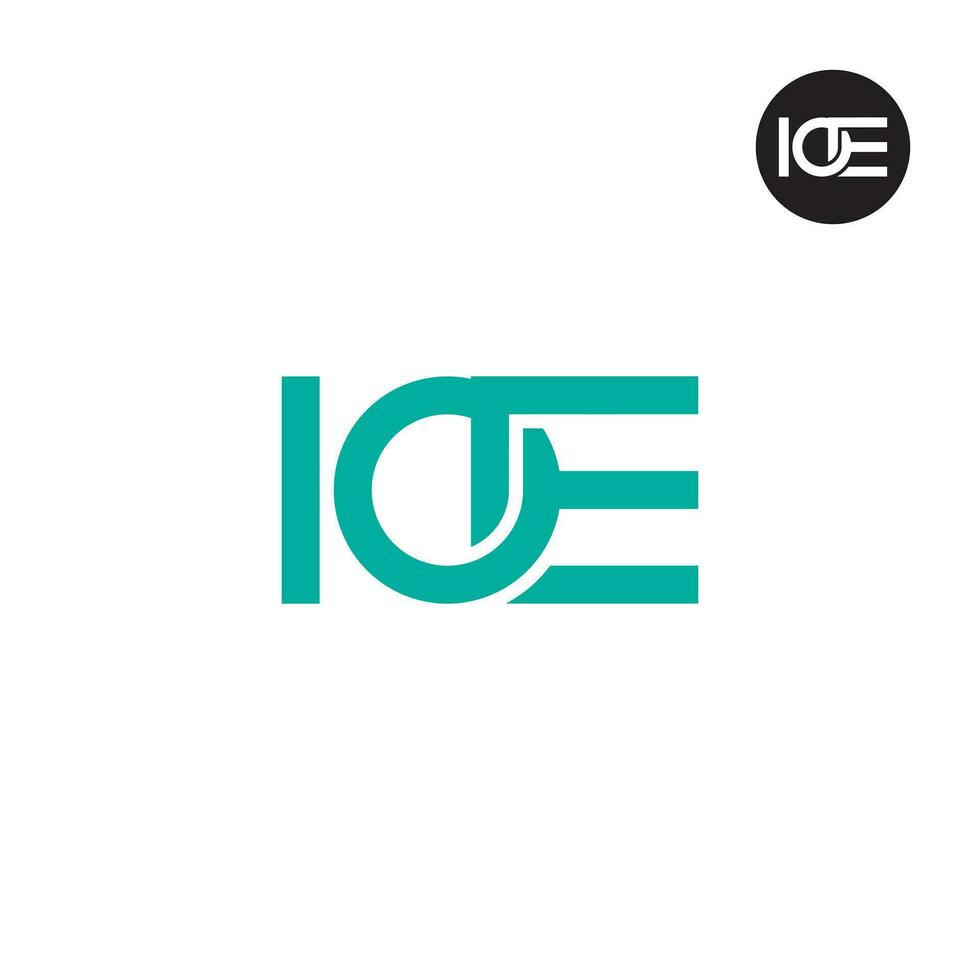 brief ioe monogram logo ontwerp vector