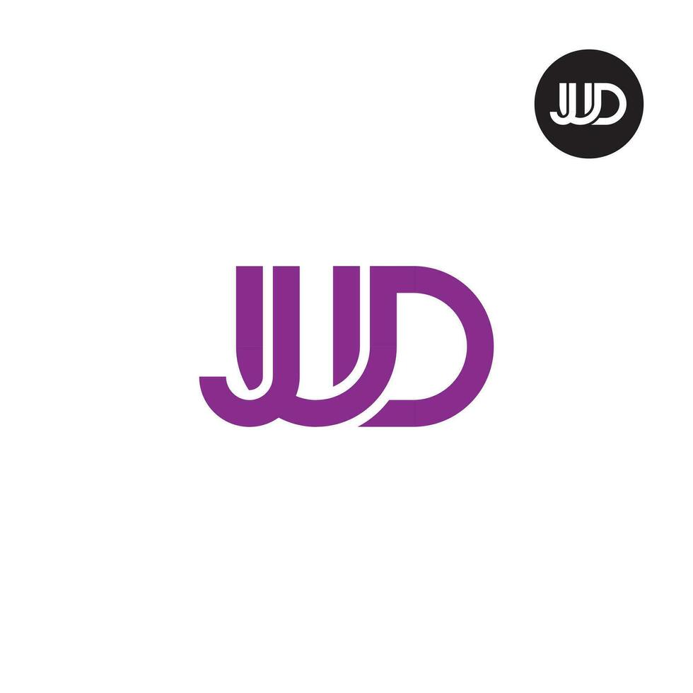 brief jud monogram logo ontwerp vector