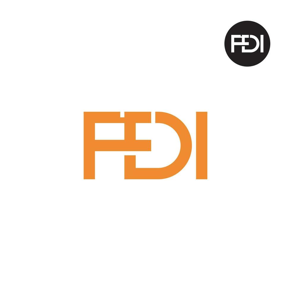 brief fdi monogram logo ontwerp vector
