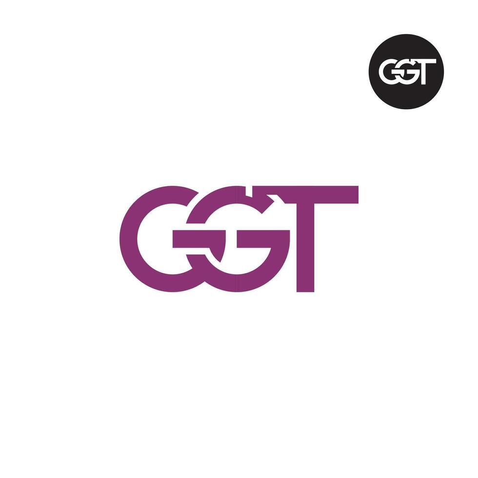 brief ggt monogram logo ontwerp vector