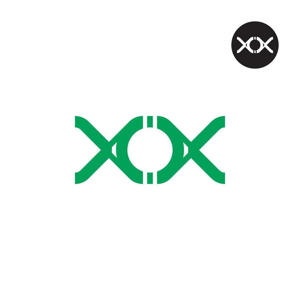 brief xox monogram logo ontwerp vector