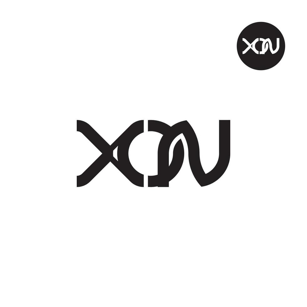 brief xon monogram logo ontwerp vector