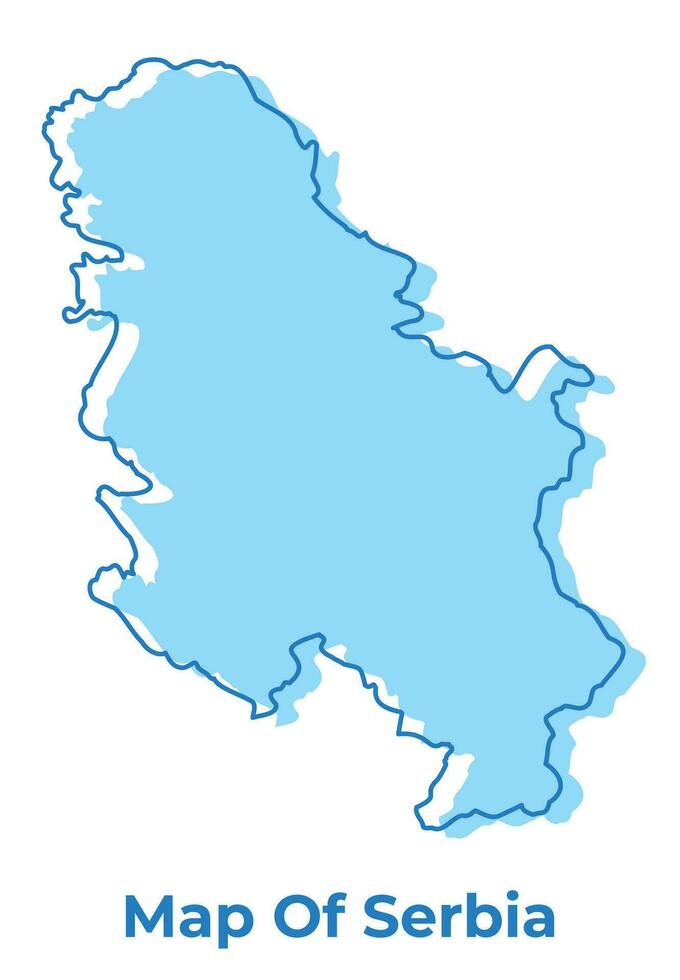 Servië gemakkelijk schets kaart vector illustratie