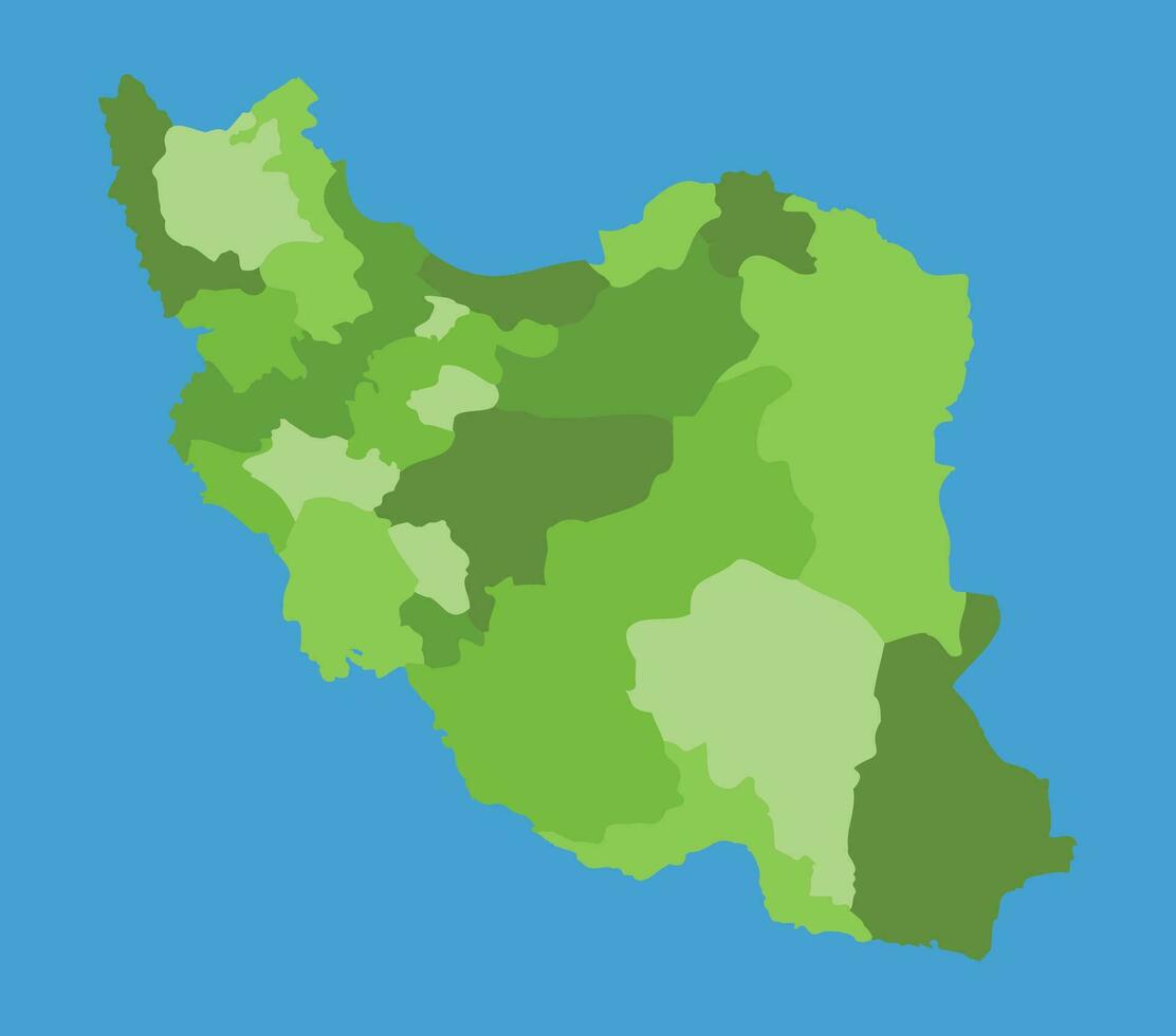 ik rende vector kaart in groenschaal met Regio's