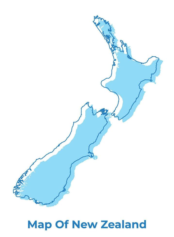 nieuw Zeeland gemakkelijk schets kaart vector illustratie
