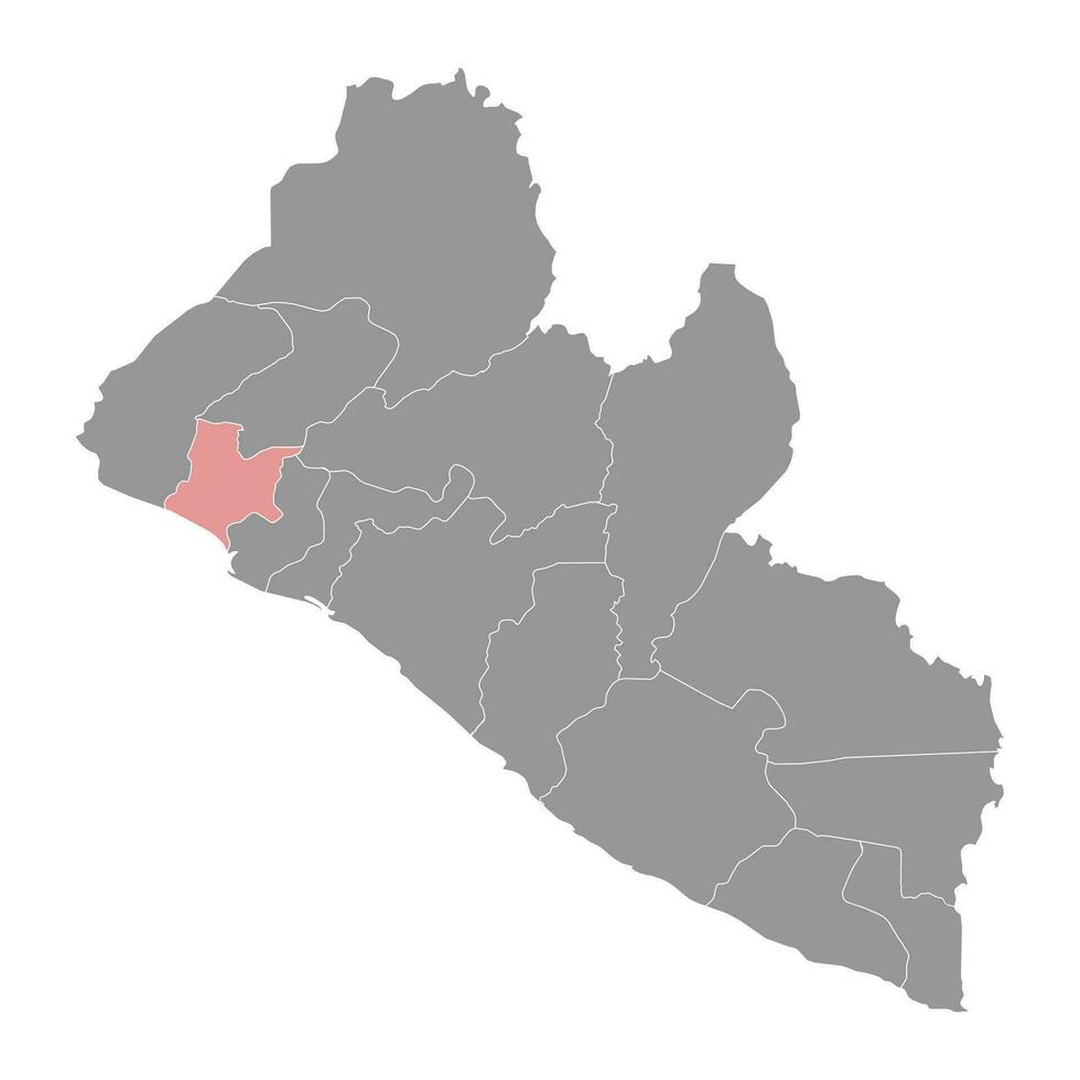 bomi kaart, administratief divisie van Liberia. vector illustratie.