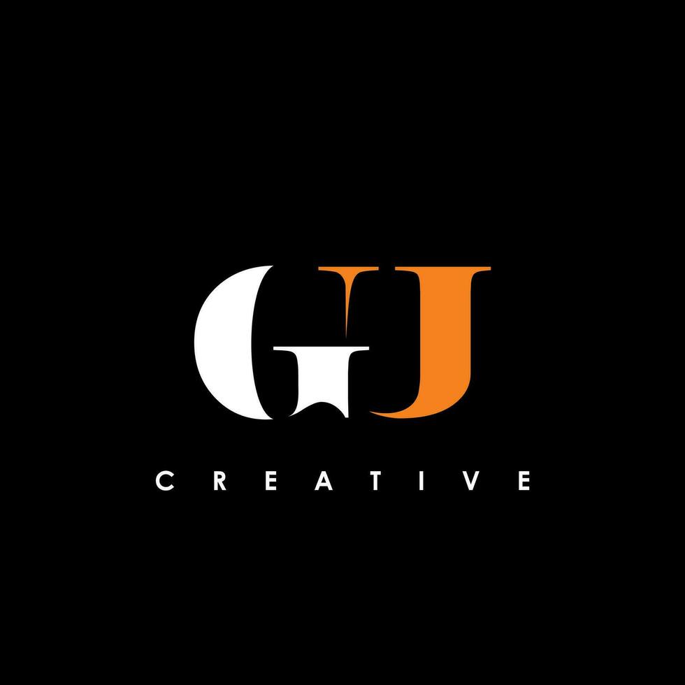 gu brief eerste logo ontwerp sjabloon vector illustratie