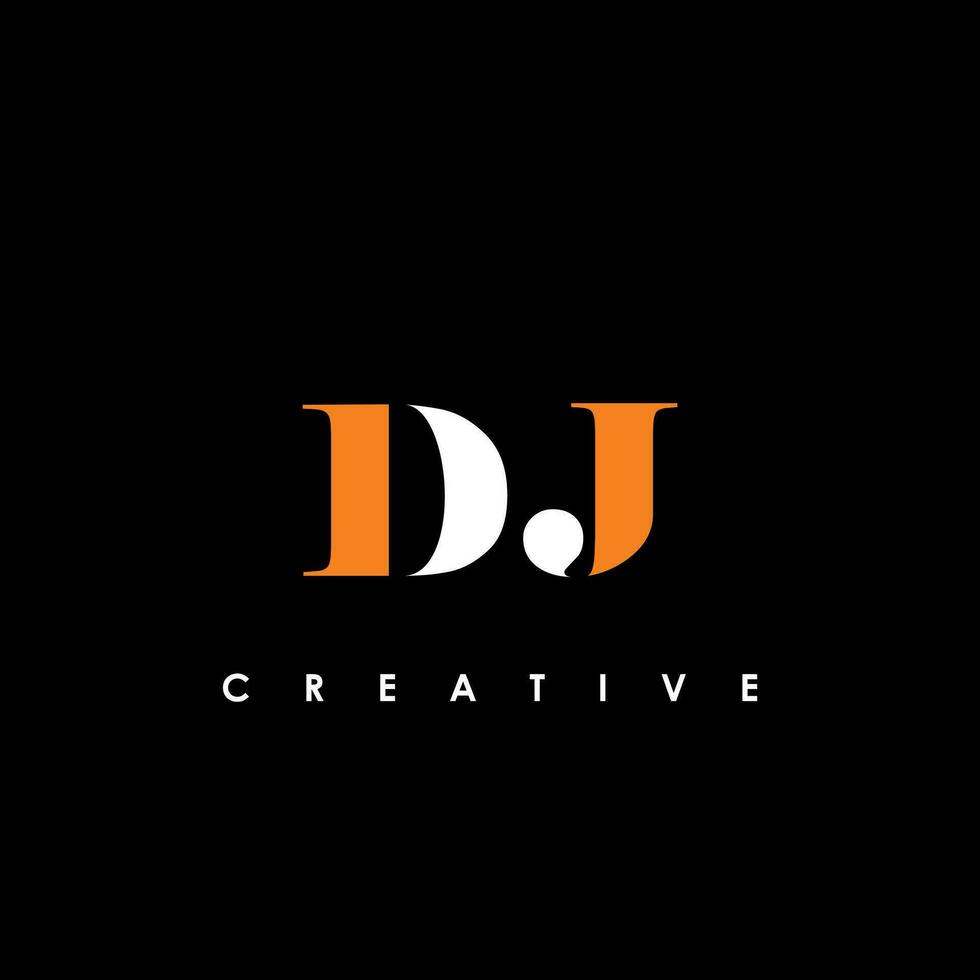 dj brief eerste logo ontwerp sjabloon vector illustratie