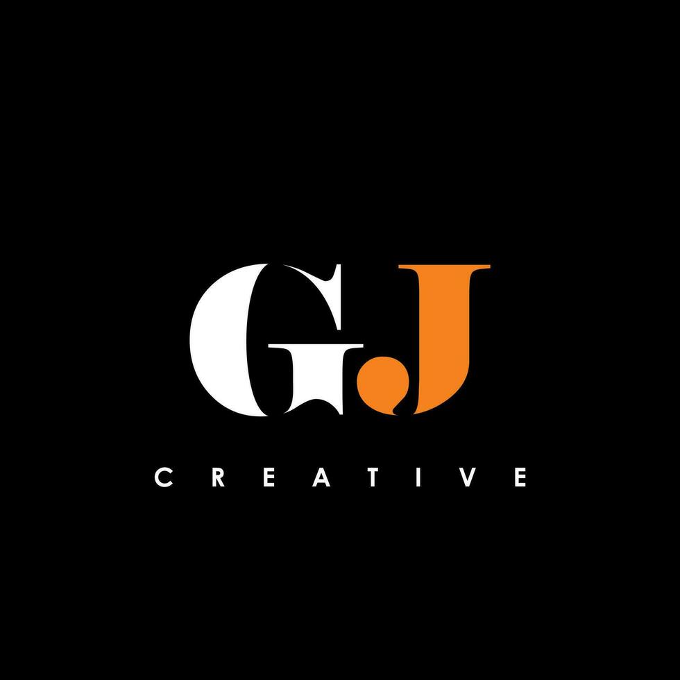 gj brief eerste logo ontwerp sjabloon vector illustratie