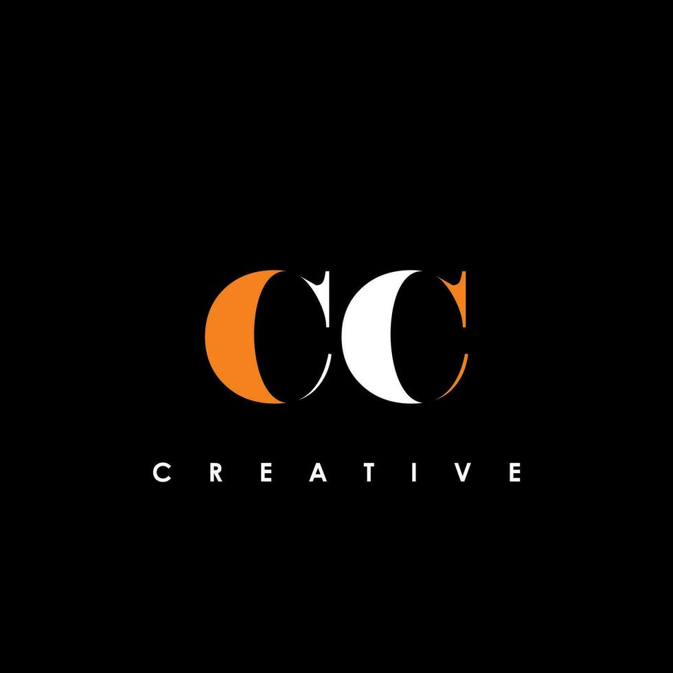 cc brief eerste logo ontwerp sjabloon vector illustratie