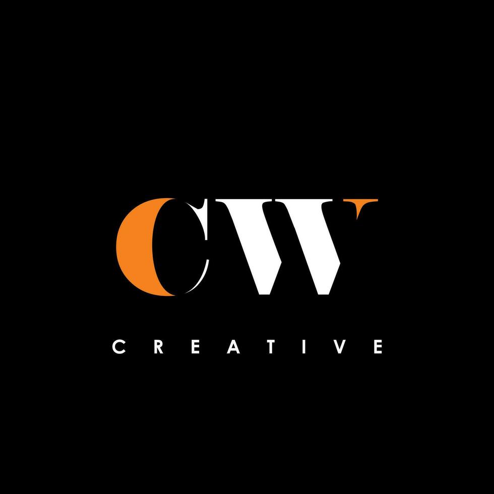 cw brief eerste logo ontwerp sjabloon vector illustratie