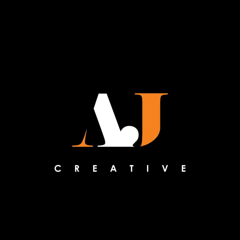 aj brief eerste logo ontwerp sjabloon vector illustratie