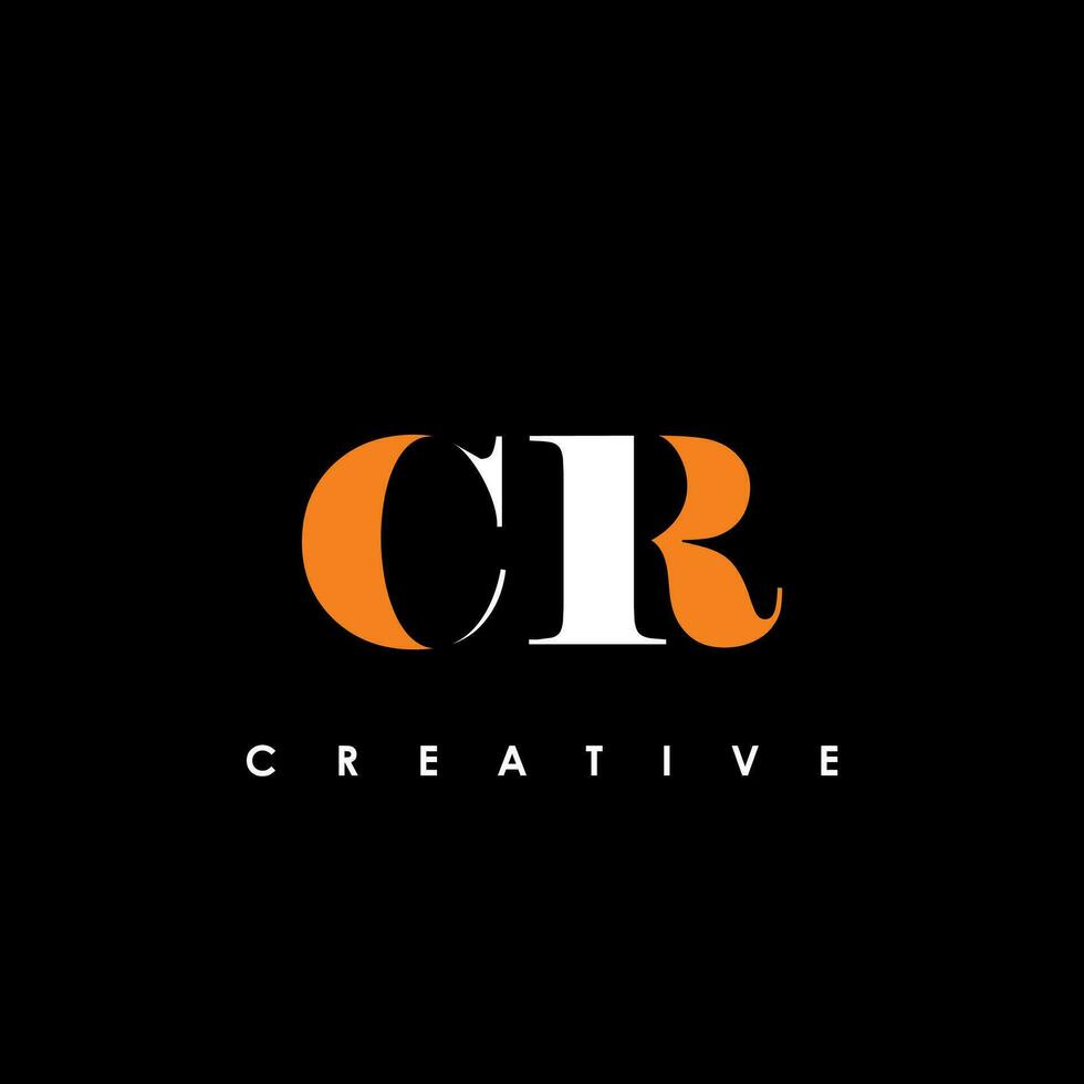 cr brief eerste logo ontwerp sjabloon vector illustratie