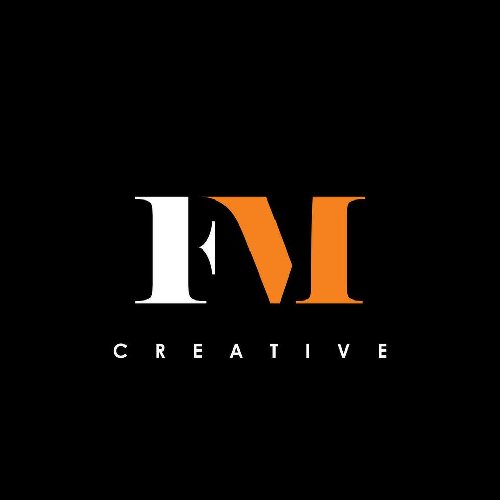 fm brief eerste logo ontwerp sjabloon vector illustratie