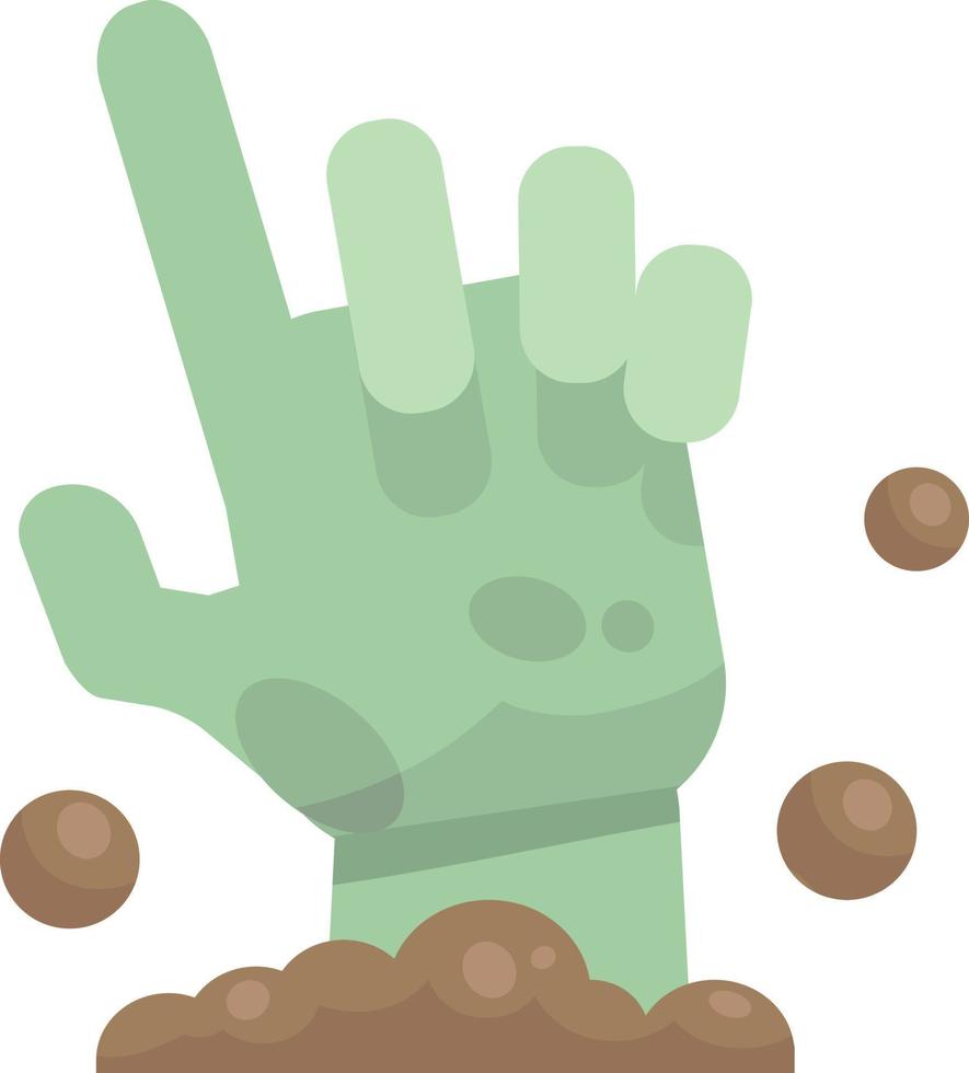 zombie hand cartoon in vlakke stijl vector