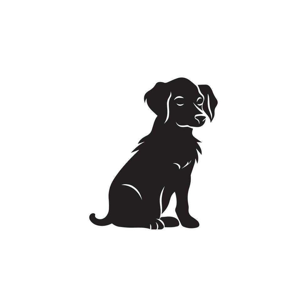 hond icoon zwart en wit vector illustratie achtergrond.