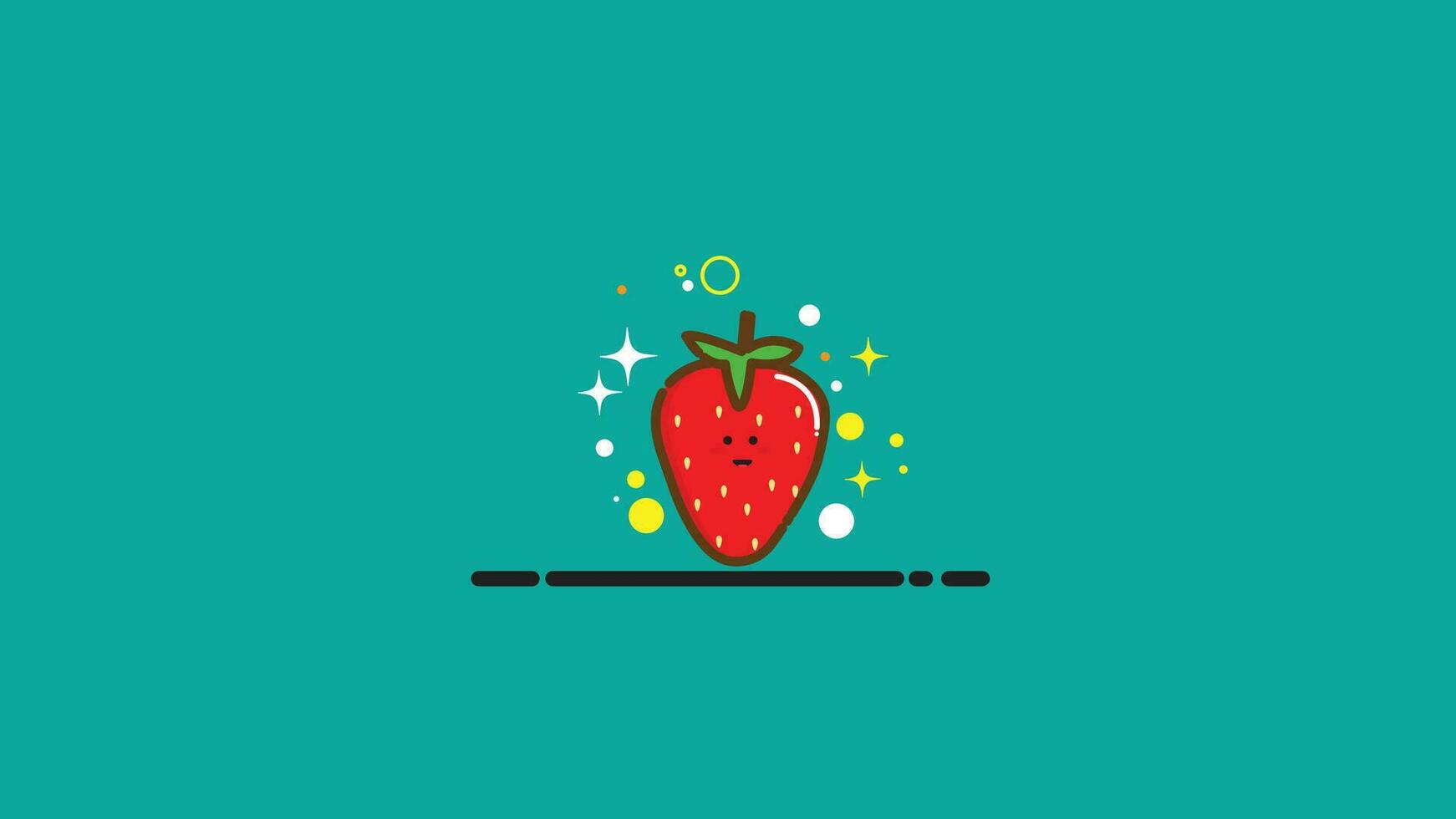 schattig karakter aardbei fruit vector ontwerp, aardbei icoon, schattig aardbei fruit karakter