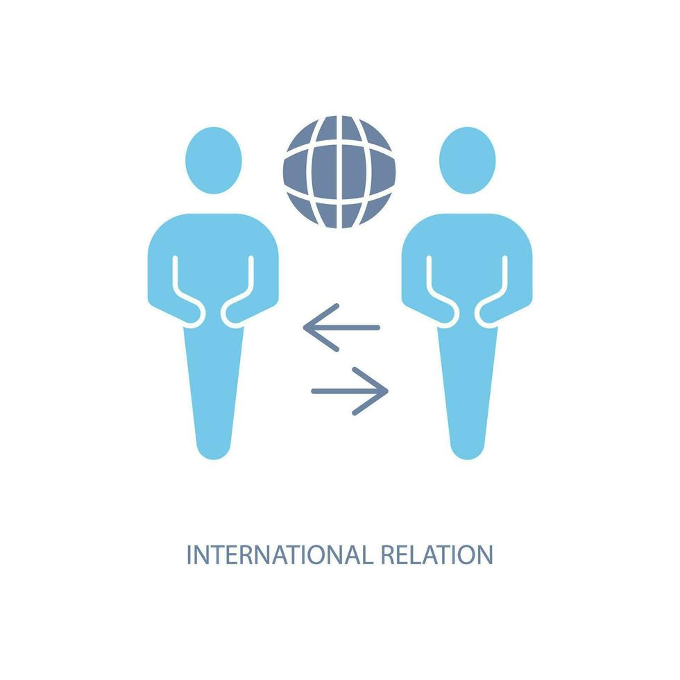 Internationale relaties concept lijn icoon. gemakkelijk element illustratie. Internationale relaties concept schets symbool ontwerp. vector