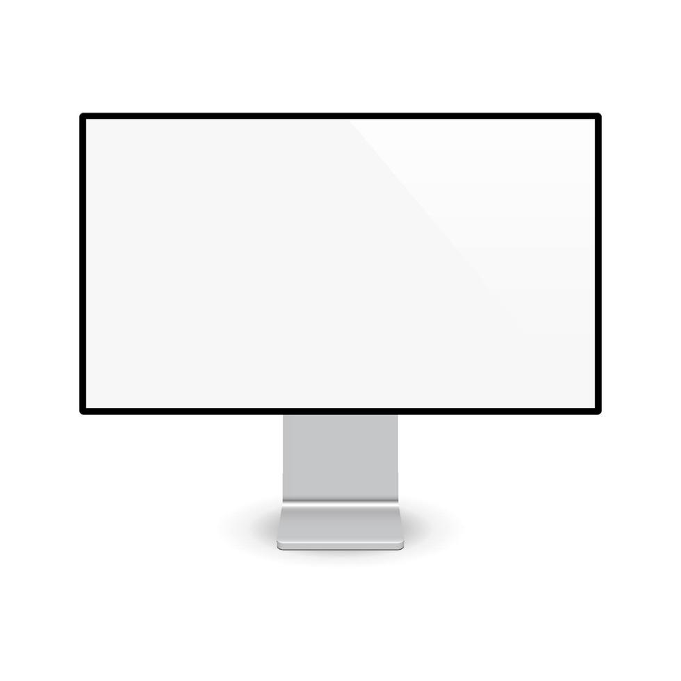 moderne computerscherm geïsoleerd realistische stijl vector mockup