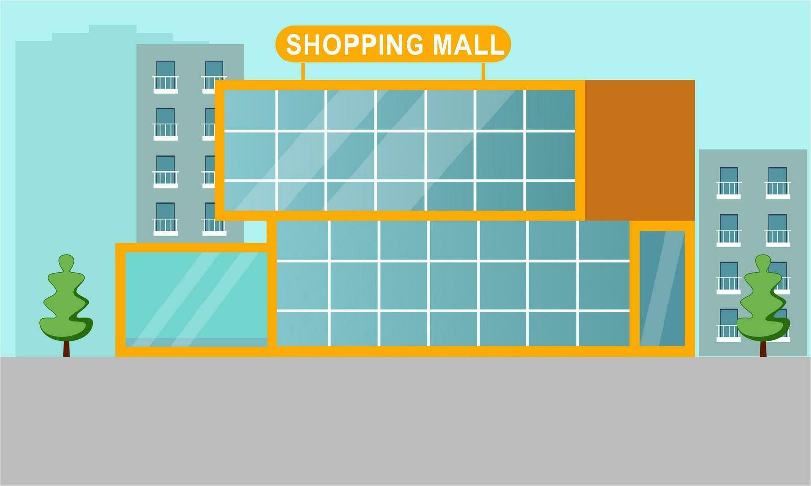 boodschappen doen winkelcentrum buiten samenstelling winkelcentrum gebouw illustratie vector
