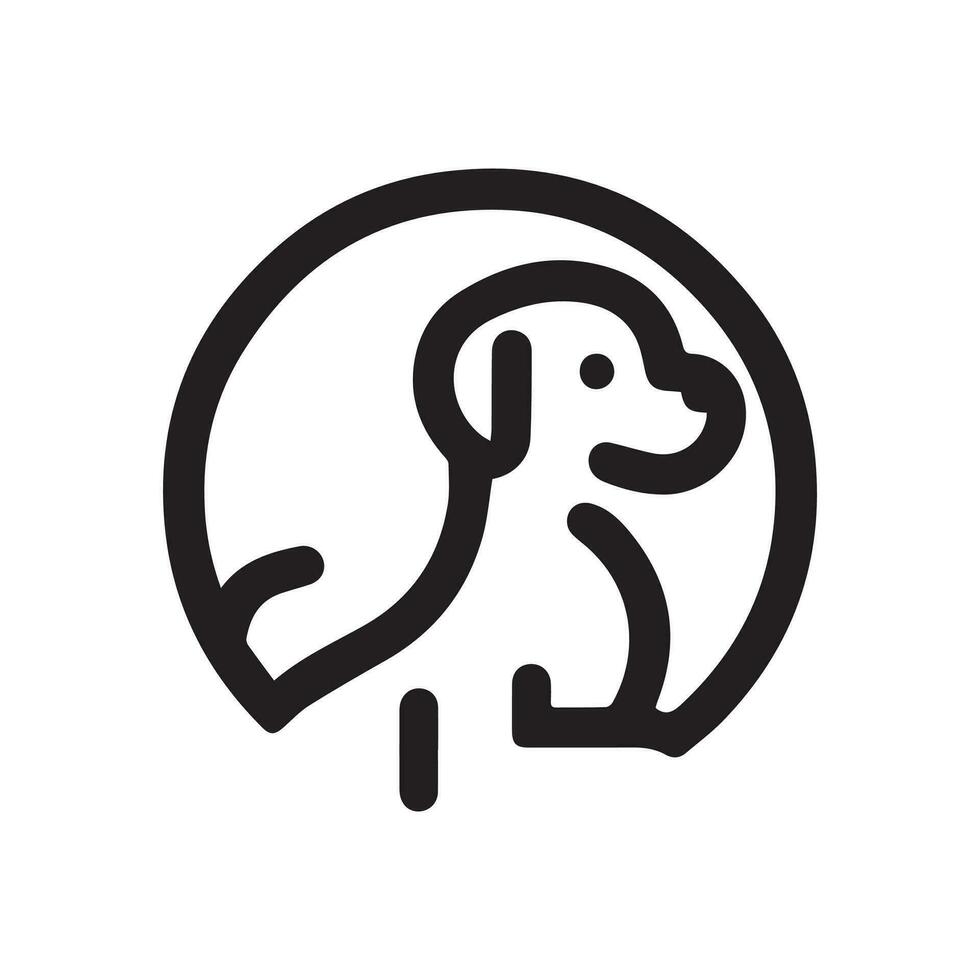 minimalistische hond logo Aan wit achtergrond vector