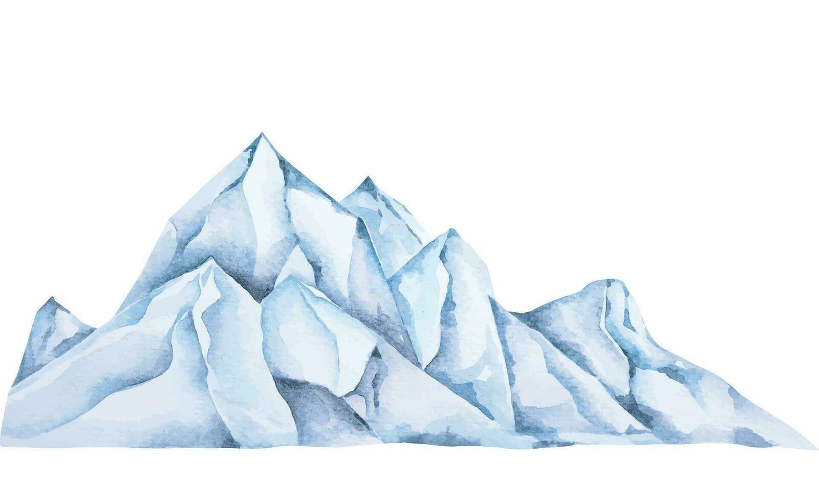 berg landschap aquarel.sneeuw heuvel element.ijs berg bereik. vector