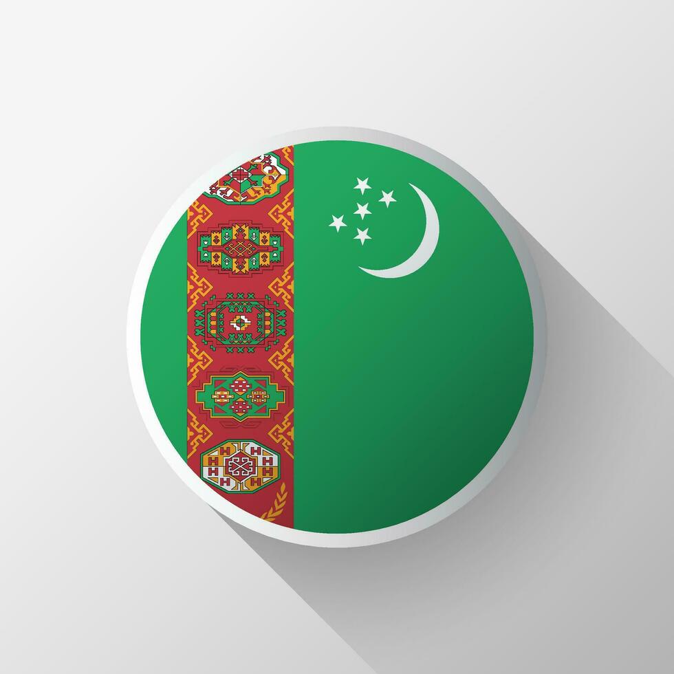 creatief turkmenistan vlag cirkel insigne vector