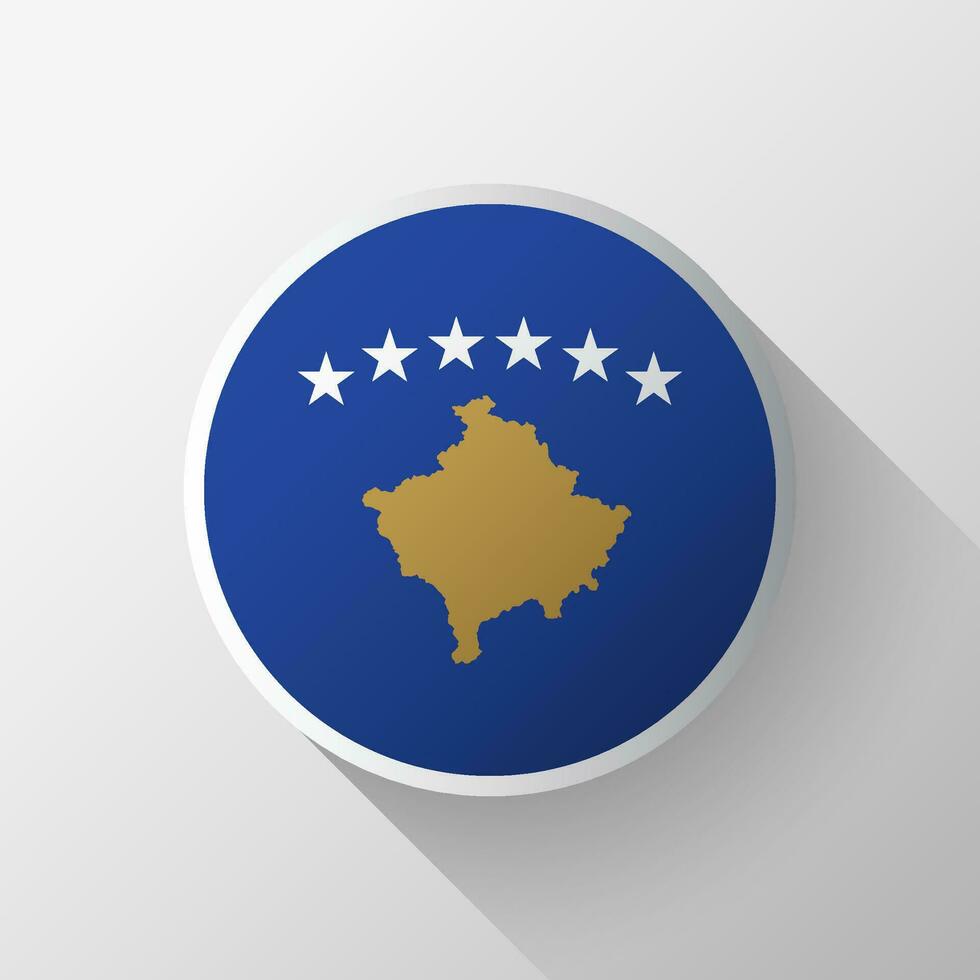 creatief Kosovo vlag cirkel insigne vector