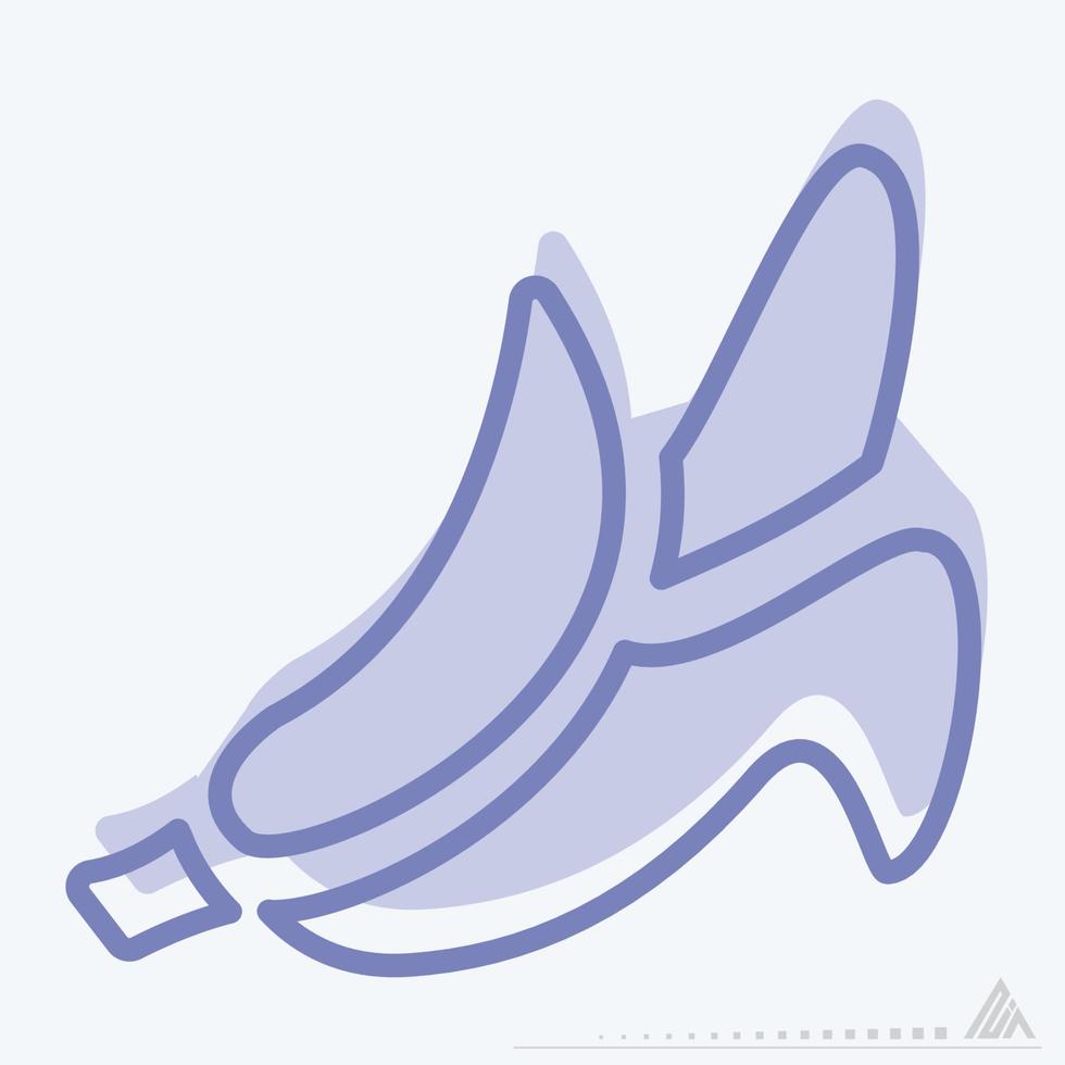 pictogram banaan - tweekleurige stijl vector