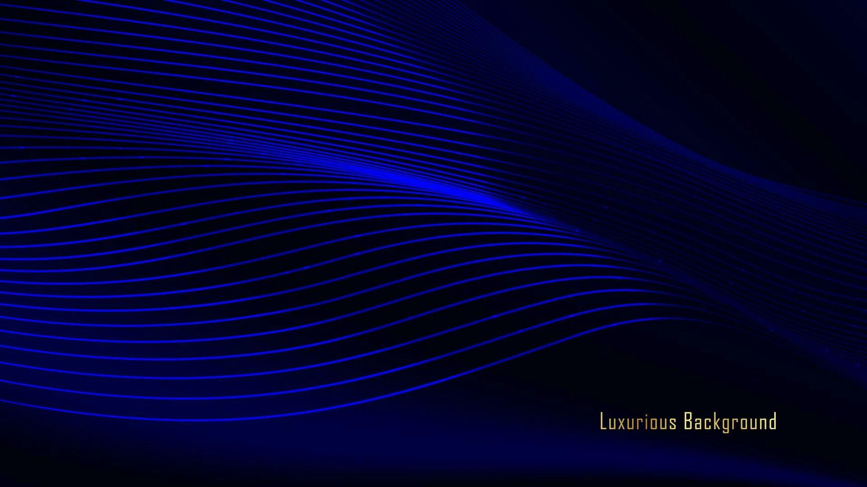 vector luxueus dynamisch blauw zwart golvend achtergrond met gouden tekst. modern zwart blauw zijde luxe achtergrond voor bedrijf