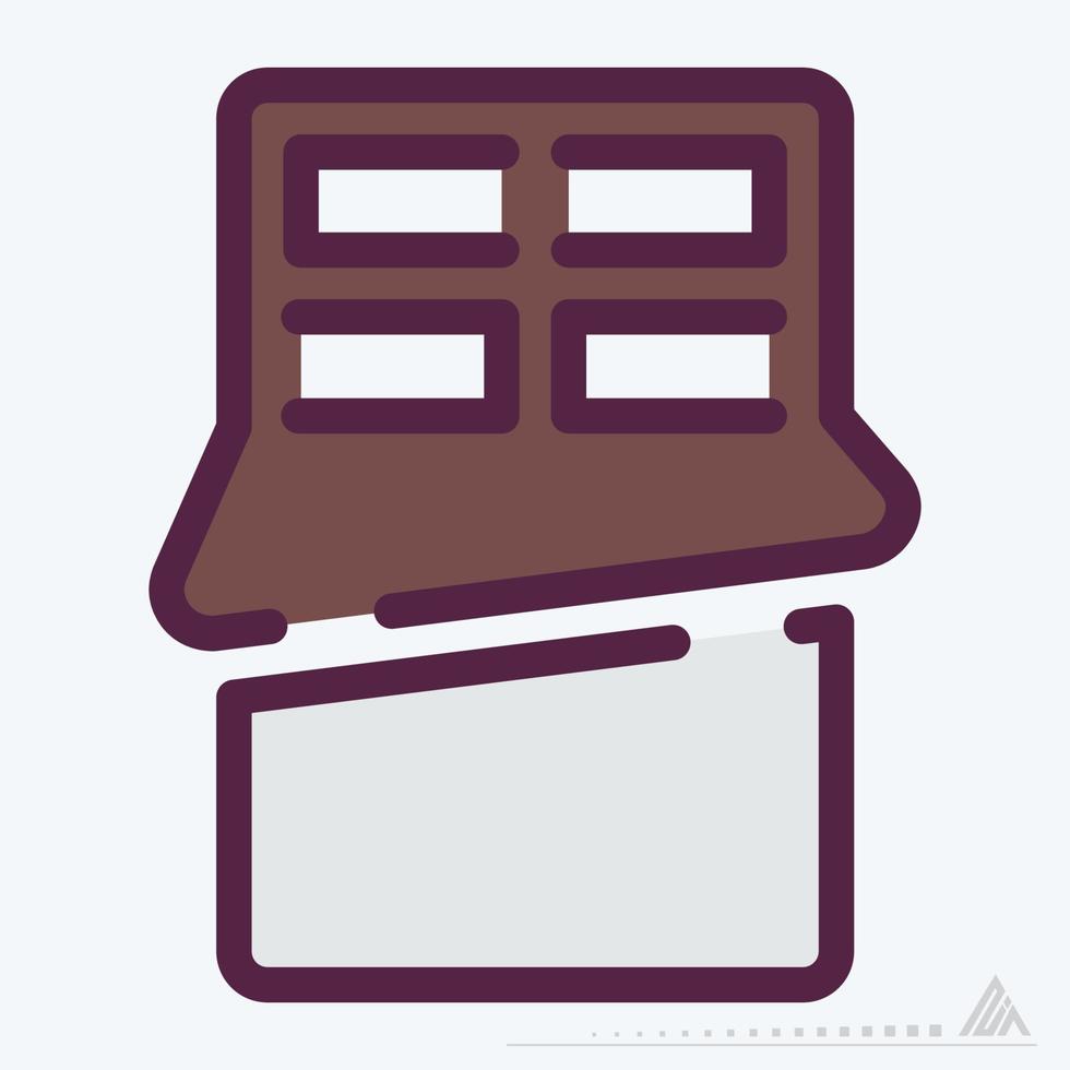 pictogram chocolade - lijn gesneden stijl vector