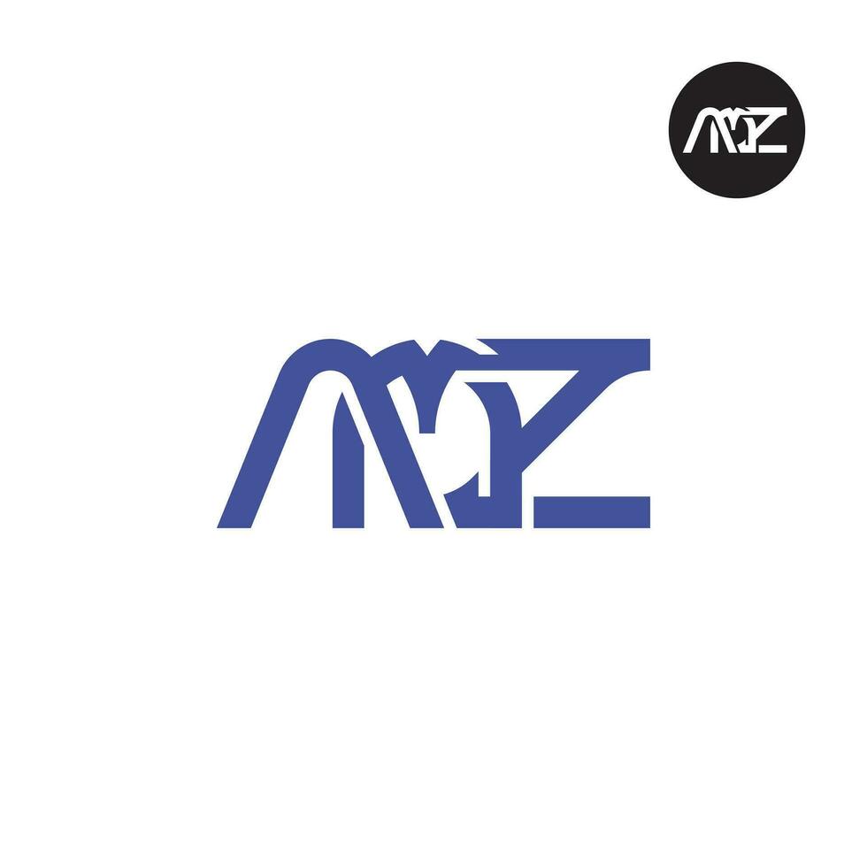 brief amz monogram logo ontwerp vector