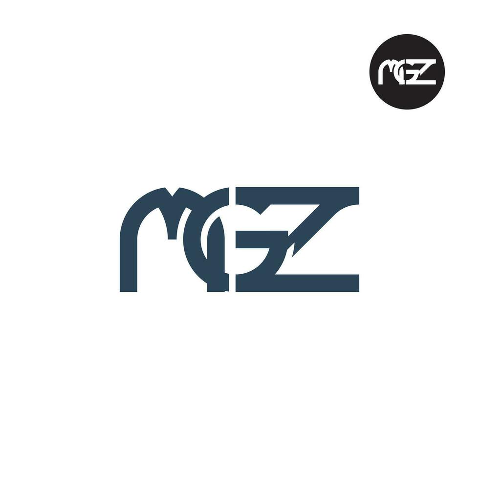 brief mgz monogram logo ontwerp vector