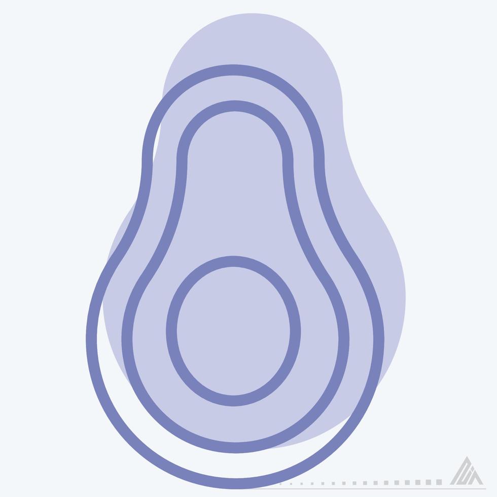 pictogram avocado - tweekleurige stijl vector