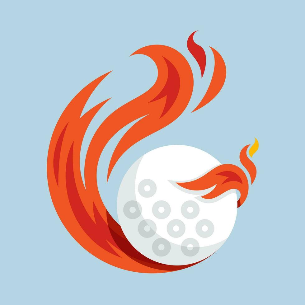 golf bal vliegend brand bal icoon ontwerp vector, embleem, ontwerp concept, creatief symbool. vector