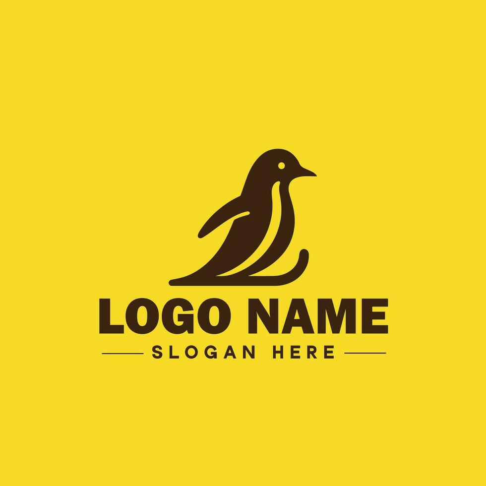 pinguïn logo en icoon schoon vlak modern minimalistische bedrijf en luxe merk logo ontwerp bewerkbare vector