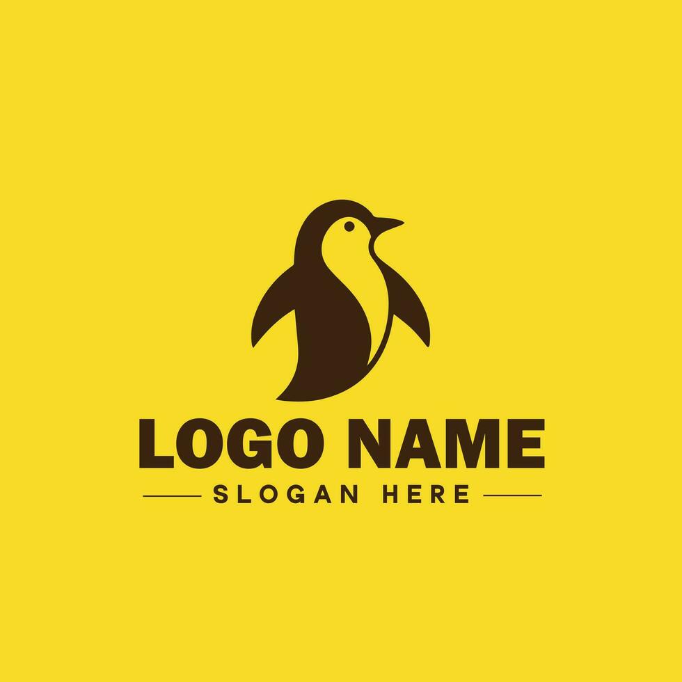 pinguïn logo en icoon schoon vlak modern minimalistische bedrijf en luxe merk logo ontwerp bewerkbare vector