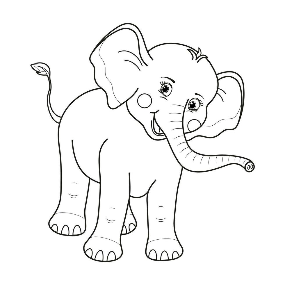 olifant kleur bladzijde voor kinderen. hand- getrokken olifant schets illustratie. vector