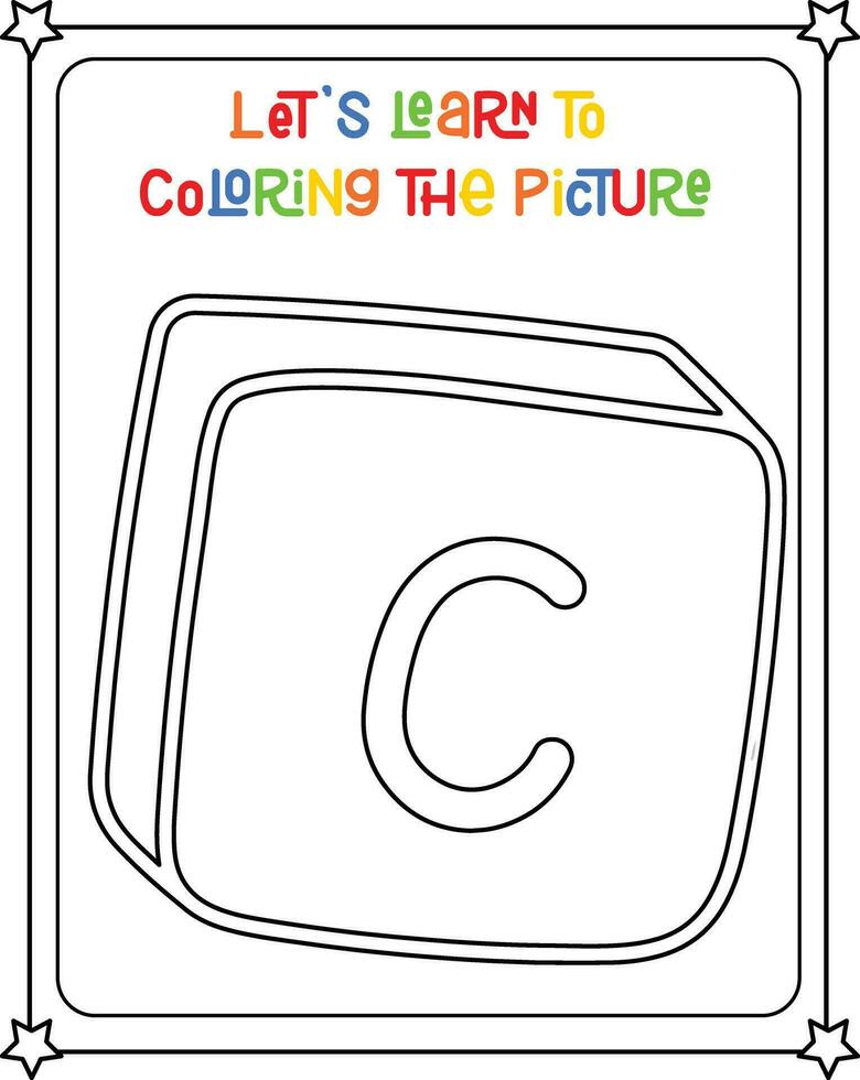 vector kleur beeld van brief c alfabet kubus