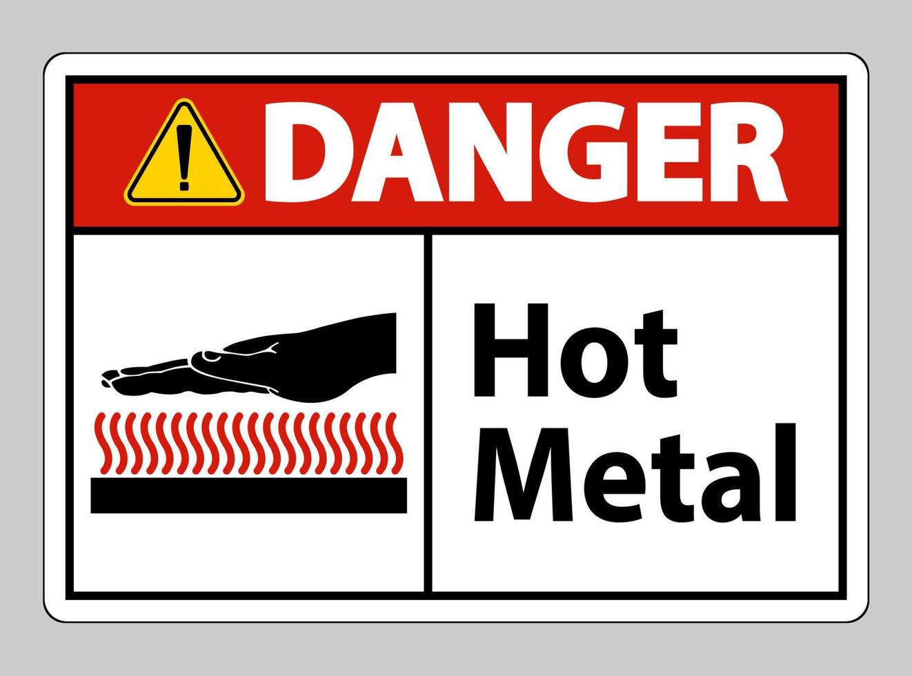 gevaar heet metaal symbool teken geïsoleerd op een witte achtergrond vector