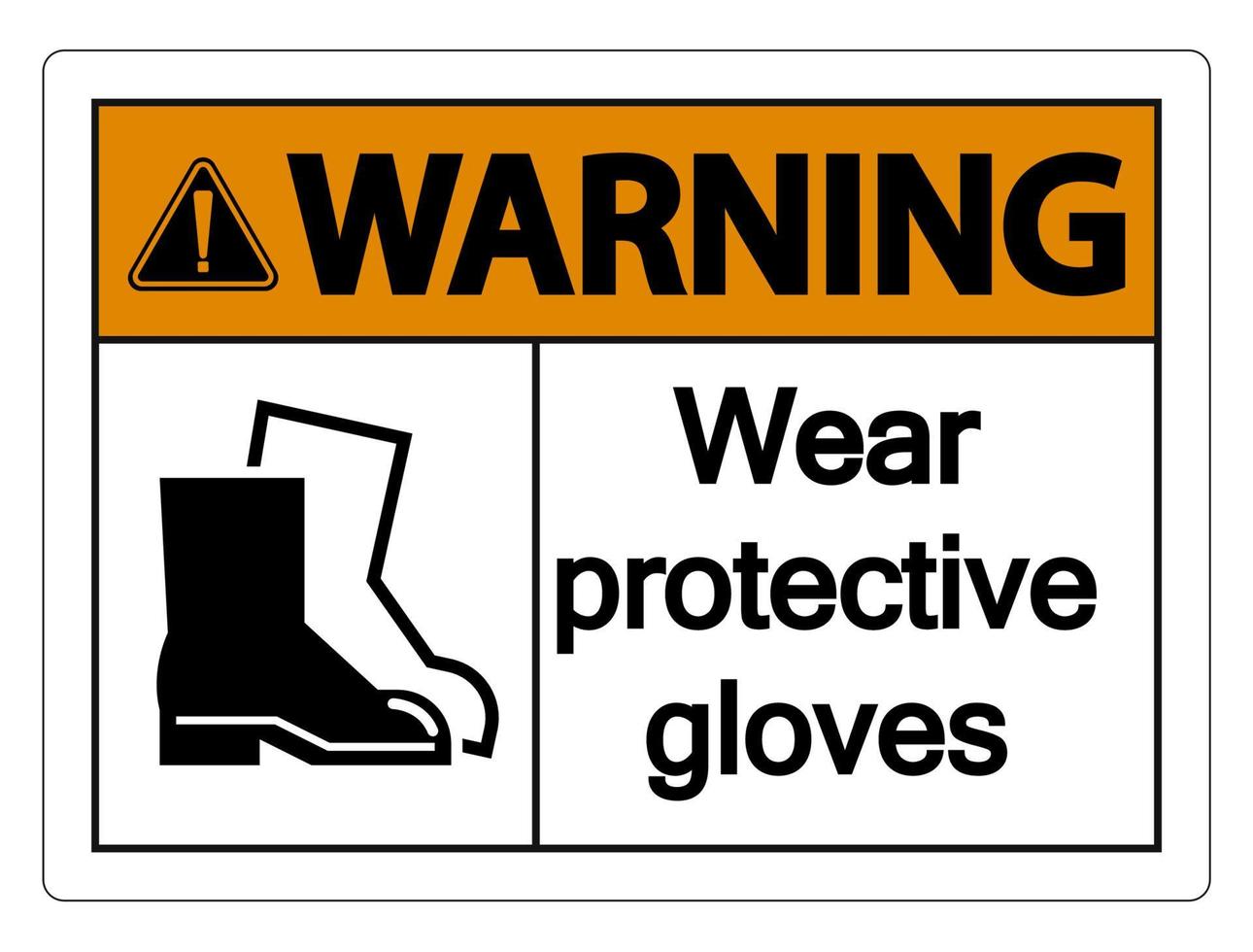 waarschuwingsbord voor beschermend schoeisel op transparante achtergrond vector